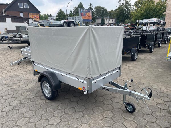 PKW Anhänger Fabrikat Stema Typ FT 7.5-20-10.1B mit Plane & Spriegel 80 cm