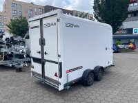 PKW Anh&auml;nger Fabrikat Brian James Typ Box Van 600  3.50m x 1.60m, 2700 Kg wei&szlig;